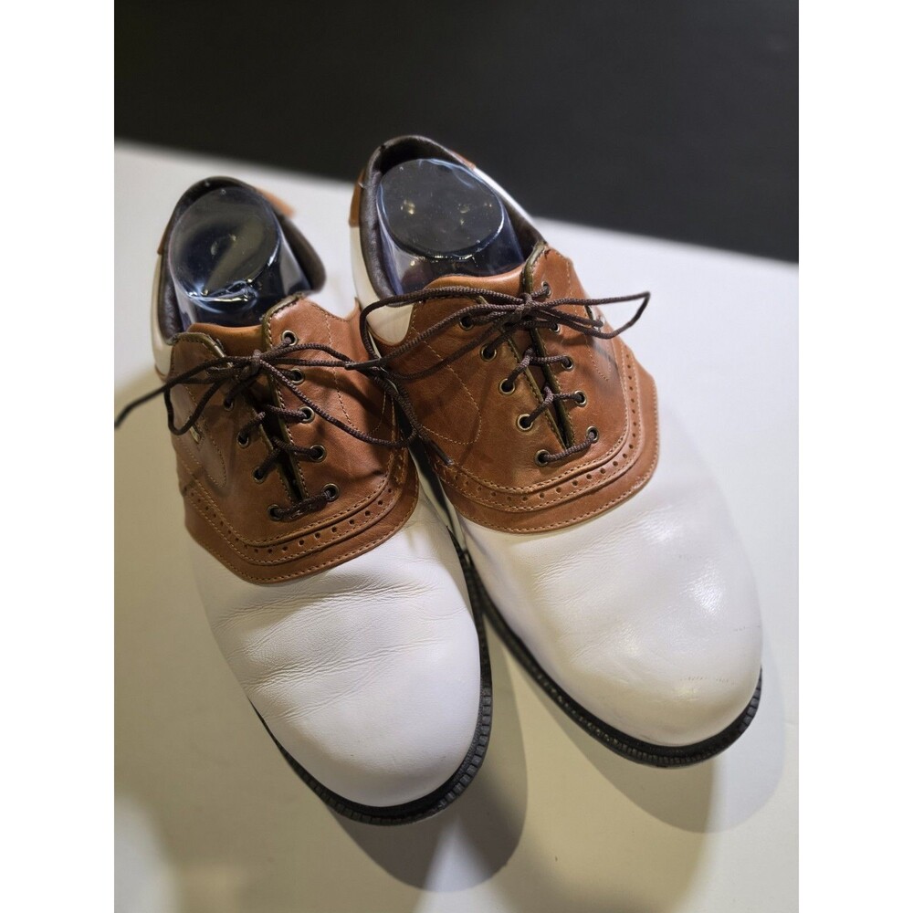 ​FootJoy SuperLites Classic Saddle Golf Shoes Men's 9.5 M Brown White 58049